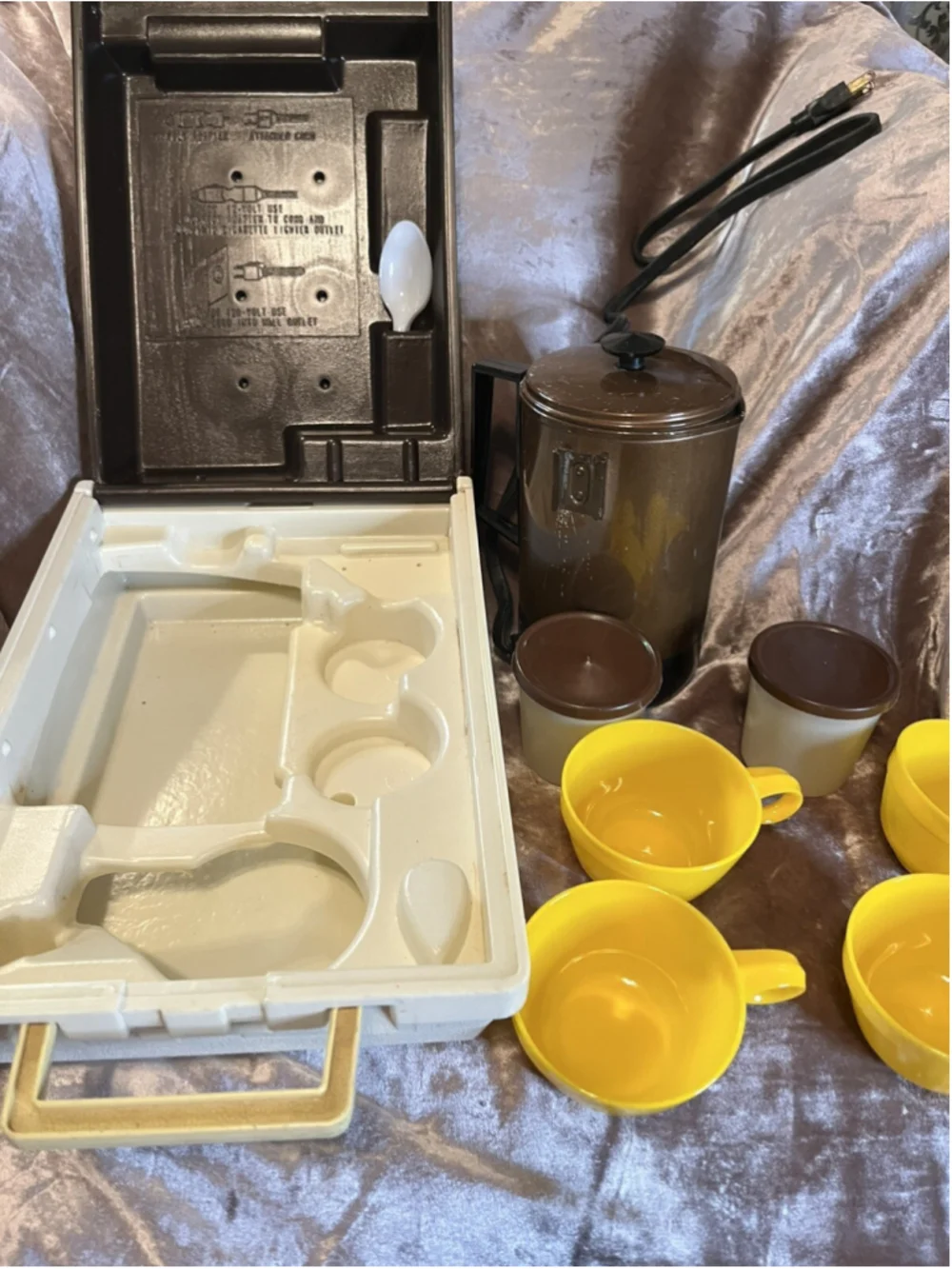 Vintage Montgomery Ward Portable Coffeemaker 6 Cup Percolator 12v-120v WORKS!
